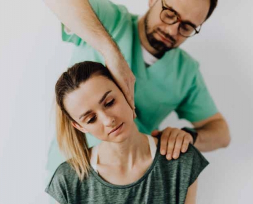 a lady receiving pain-relief massage